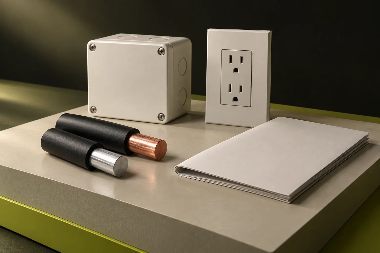 Conceptual material study of separate aluminum and copper conductor samples, closed devices and a blank report